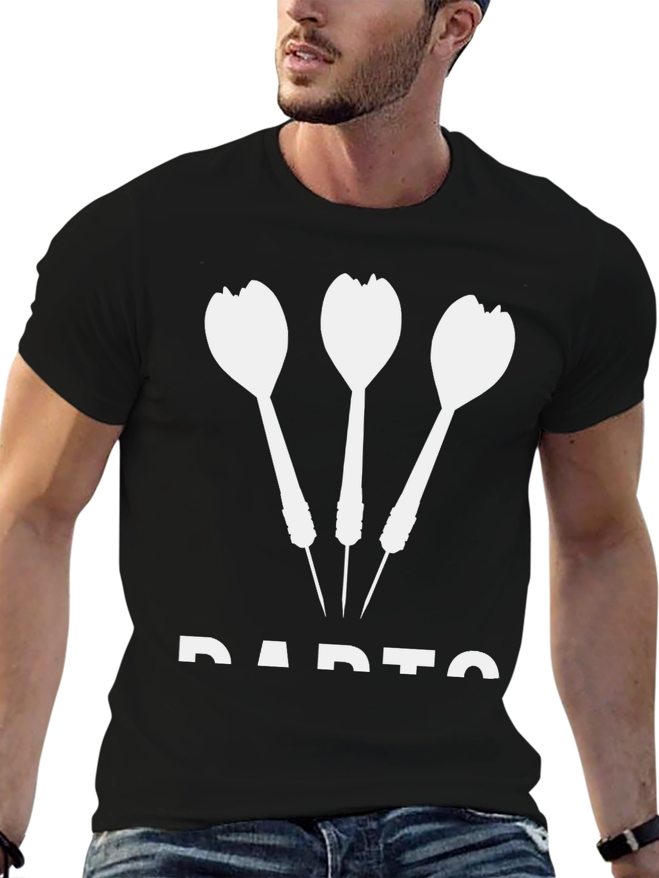 Darts Graphic T-Shirt - Black Cotton Tee