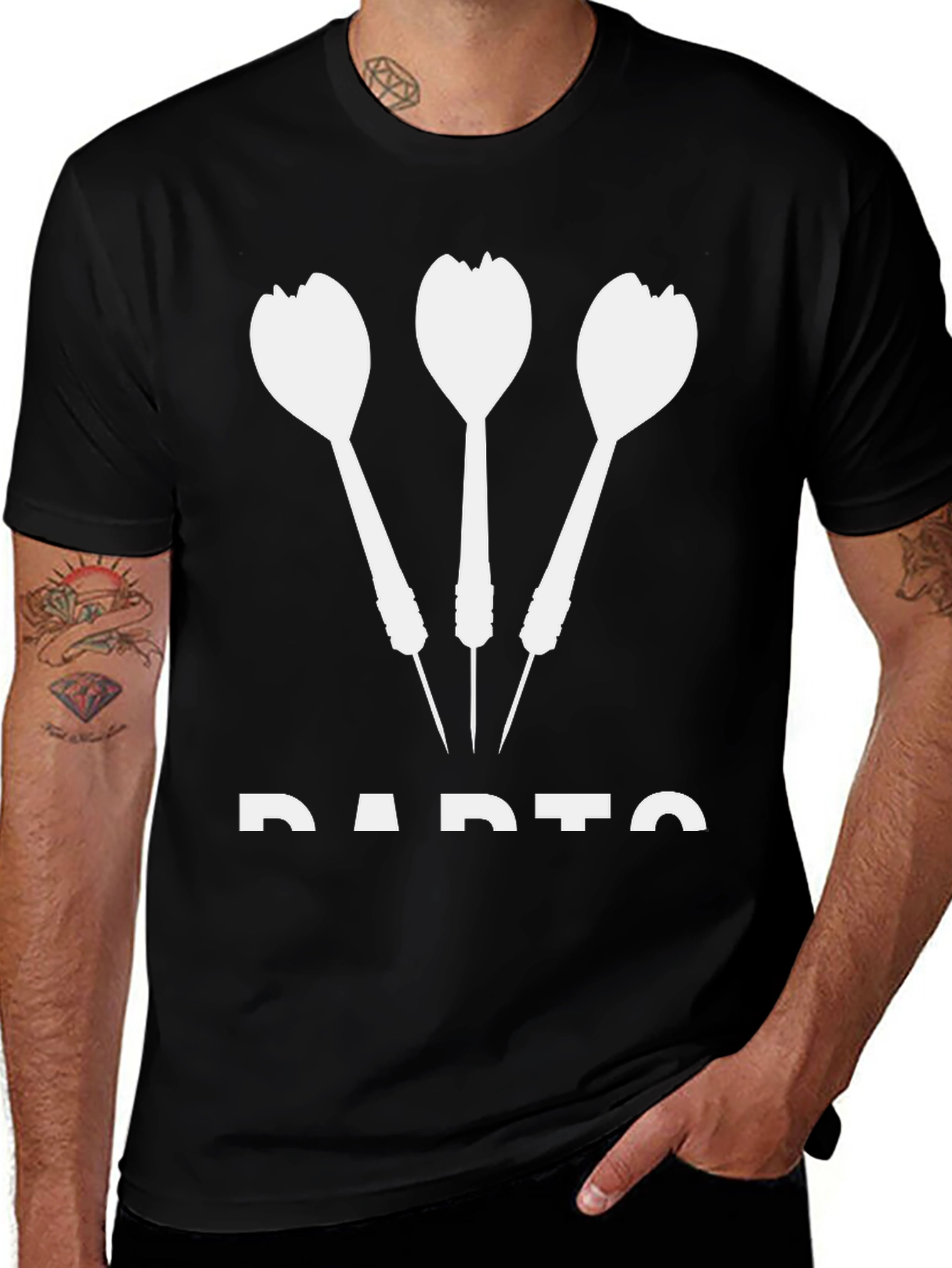 Darts Graphic T-Shirt - Black Cotton Tee