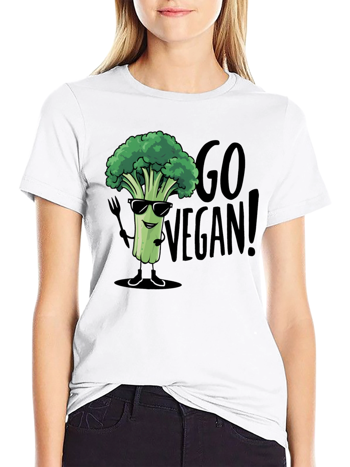 Go Vegan Broccoli T-Shirt - Funny Vegan Tee