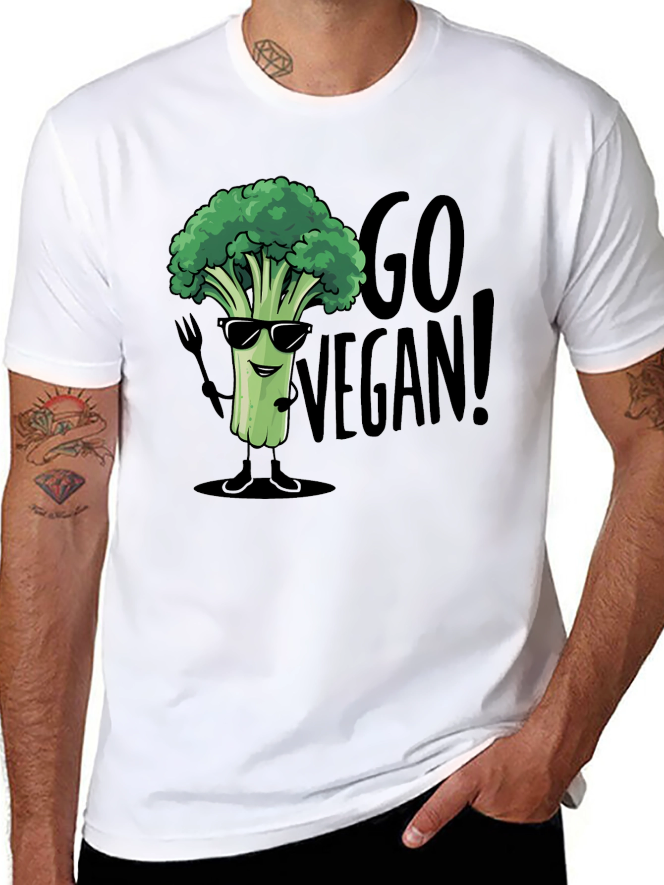 Go Vegan Broccoli T-Shirt - Funny Vegan Tee