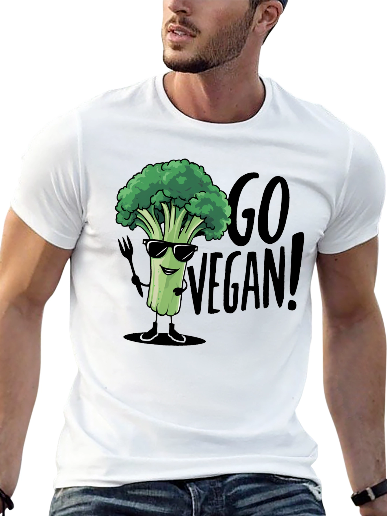 Go Vegan Broccoli T-Shirt - Funny Vegan Tee