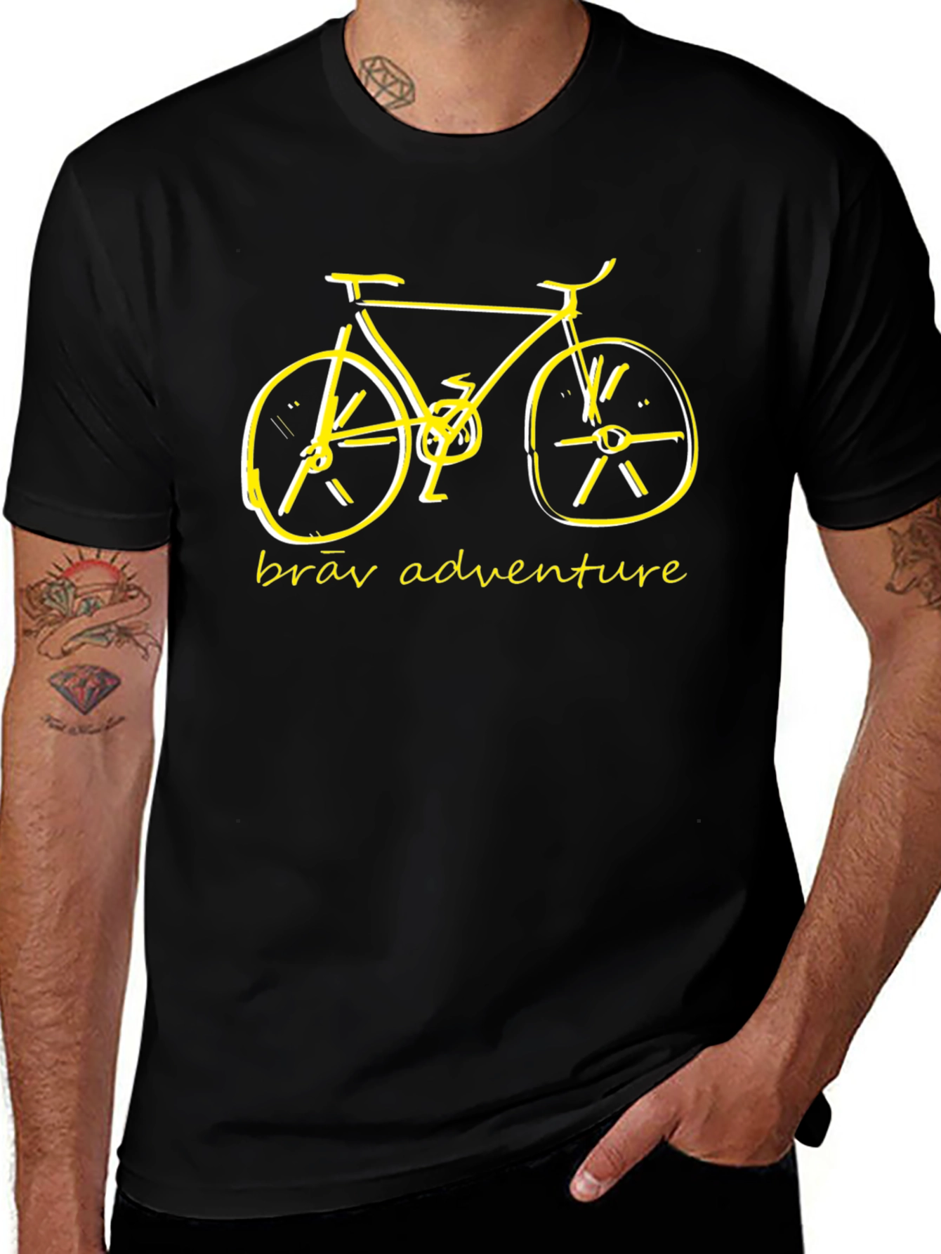 Brāv Adventure Bike Graphic Tee - Black