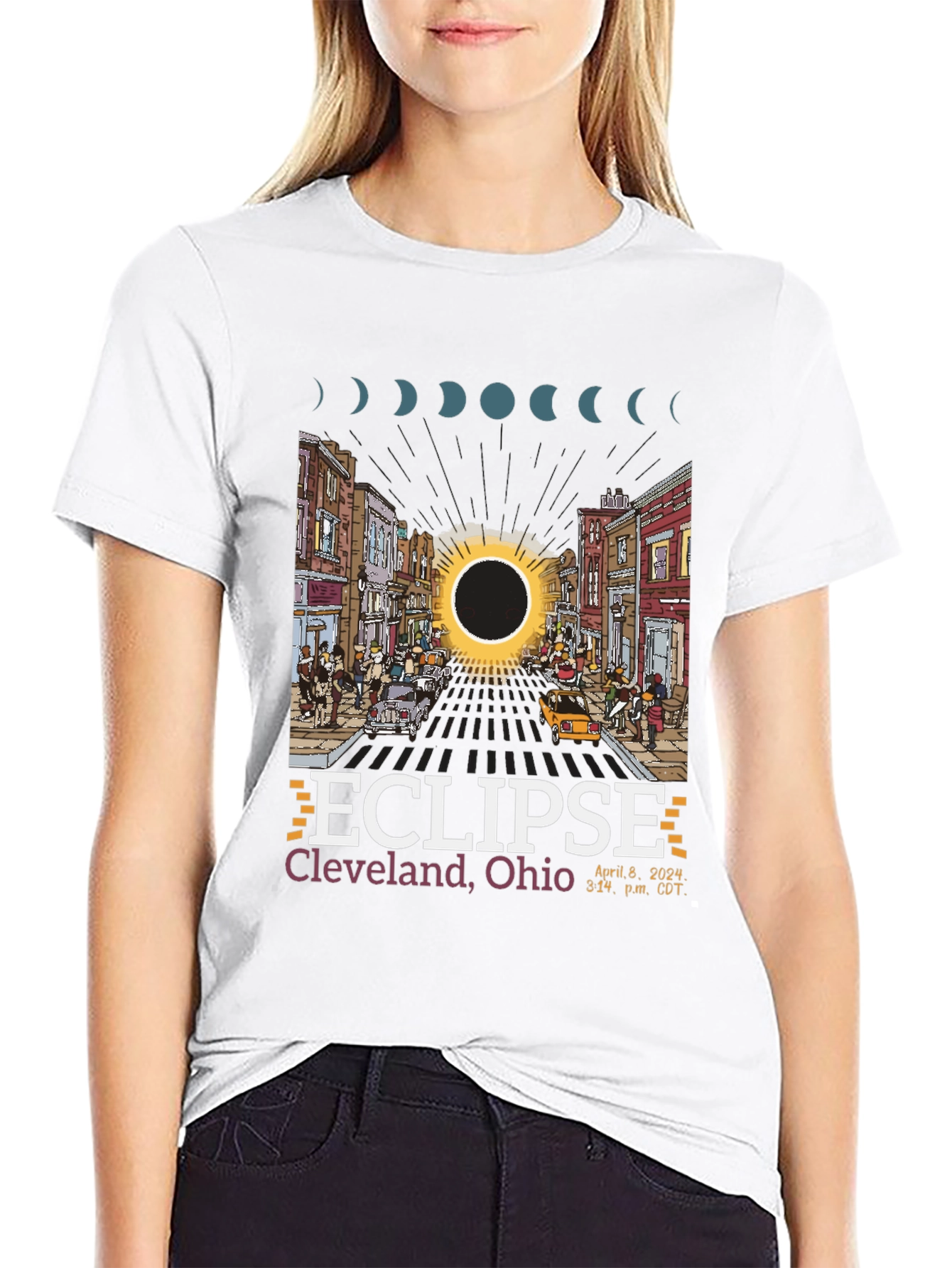 Eclipse Cleveland Ohio 2024 Total Solar Eclipse T-Shirt