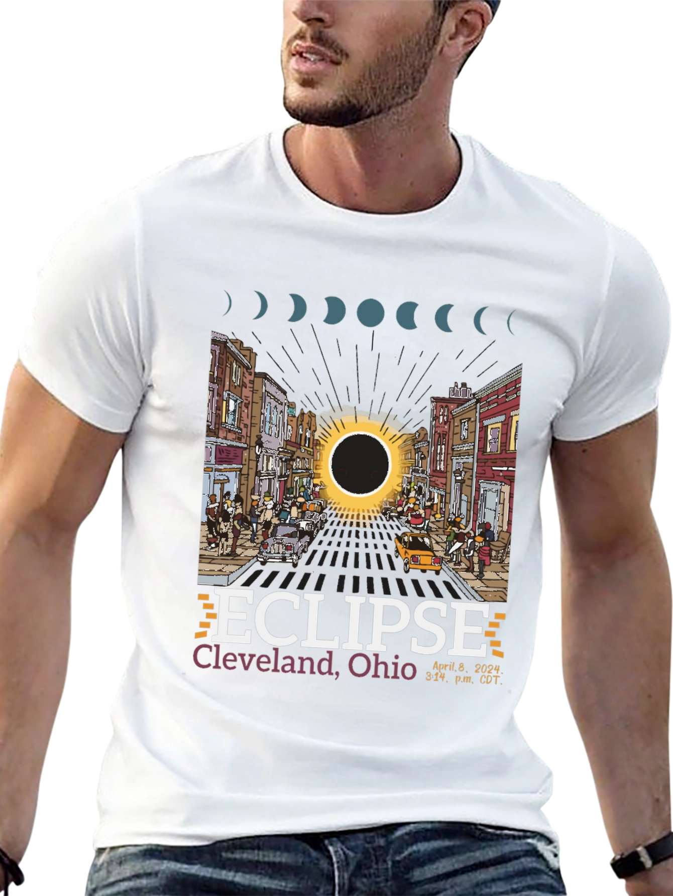 Eclipse Cleveland Ohio 2024 Total Solar Eclipse T-Shirt