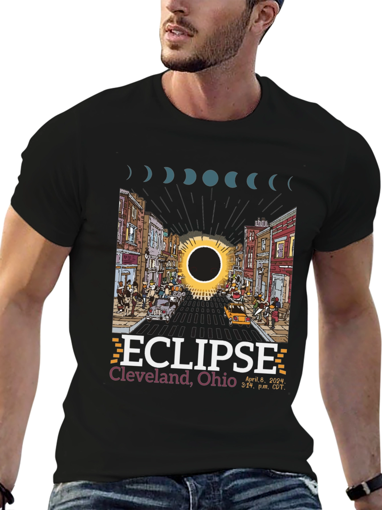 Eclipse Cleveland Ohio 2024 Total Solar Eclipse T-Shirt
