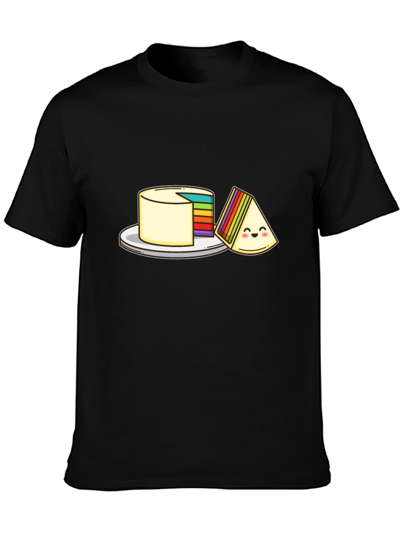 Rainbow Layer Cake Cartoon Graphic T-Shirt