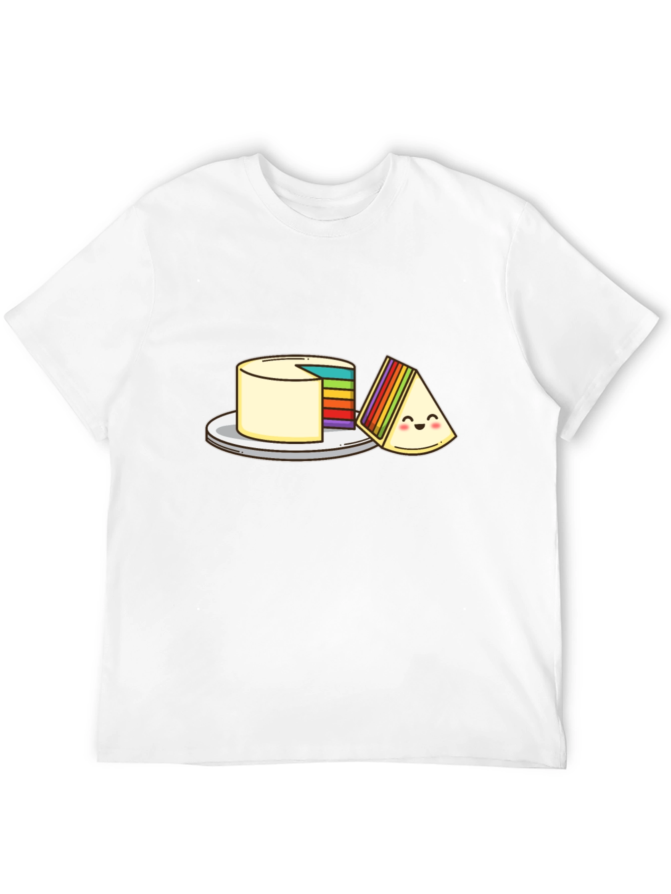 Rainbow Layer Cake Cartoon Graphic T-Shirt