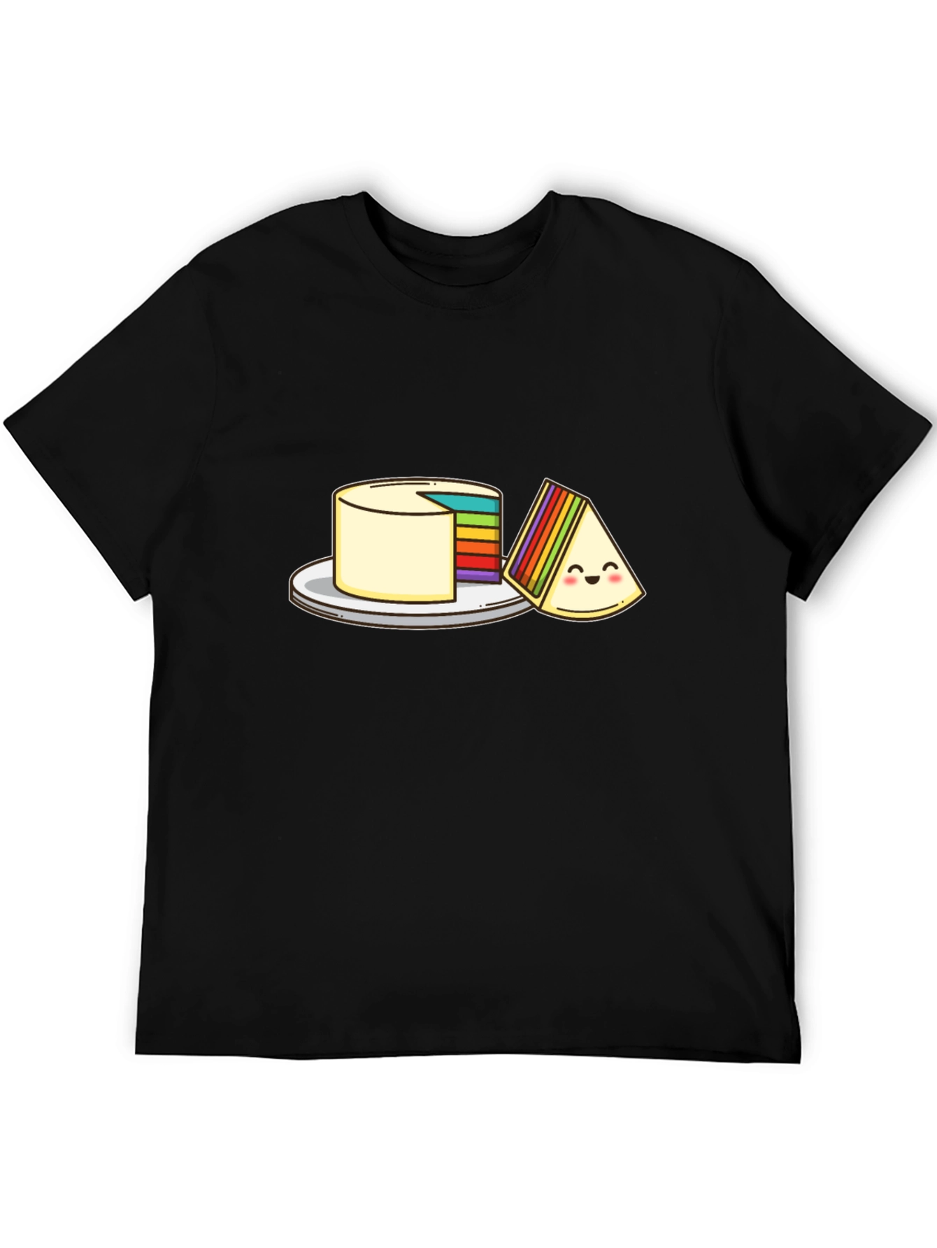 Rainbow Layer Cake Cartoon Graphic T-Shirt