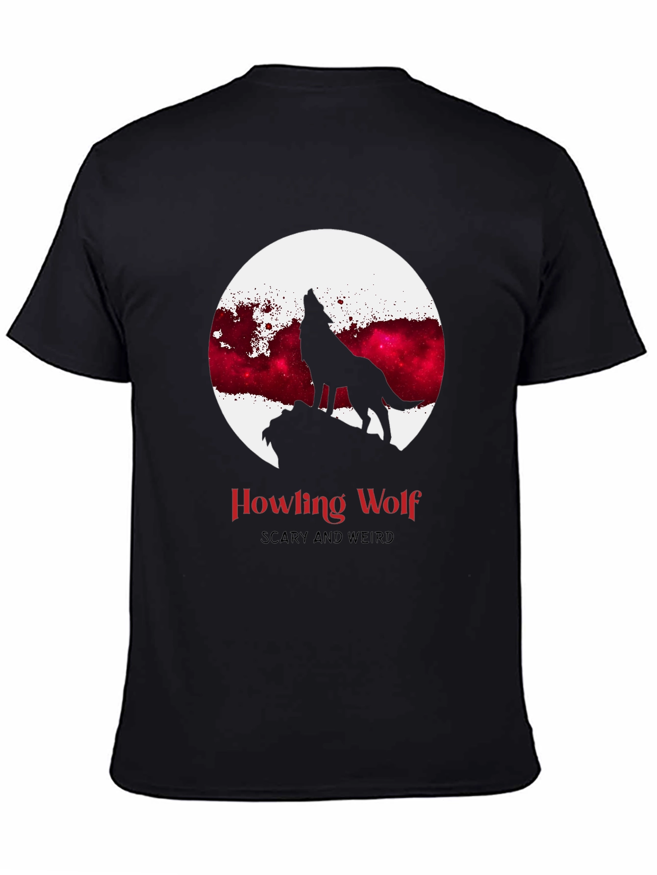 Howling Wolf Graphic Tee - Scary & Weird Design