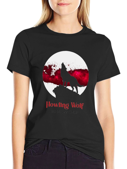 Howling Wolf Graphic Tee - Scary & Weird Design