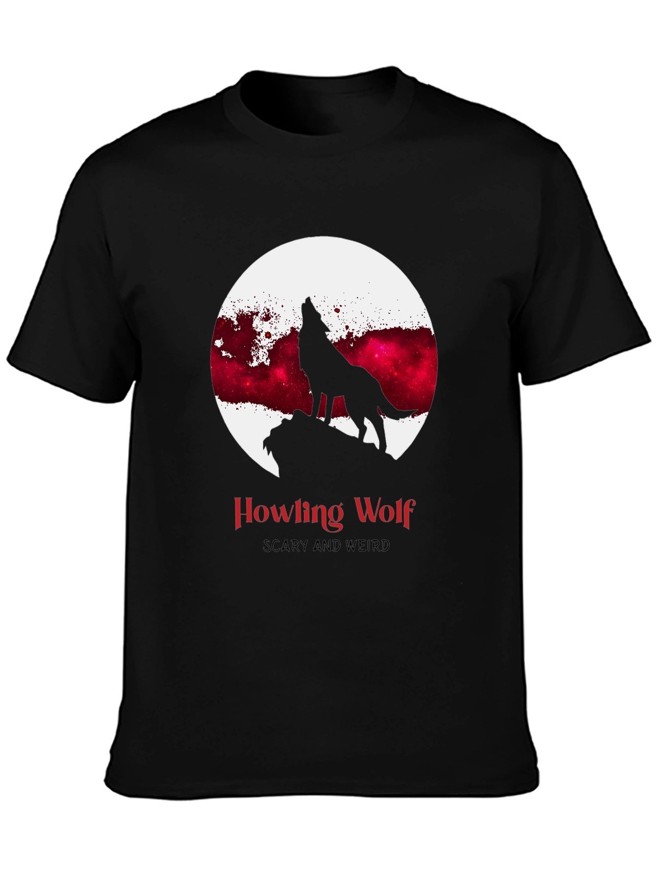 Howling Wolf Graphic Tee - Scary & Weird Design