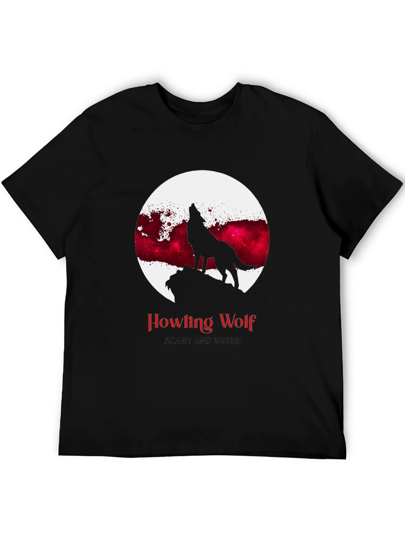 Howling Wolf Graphic Tee - Scary & Weird Design