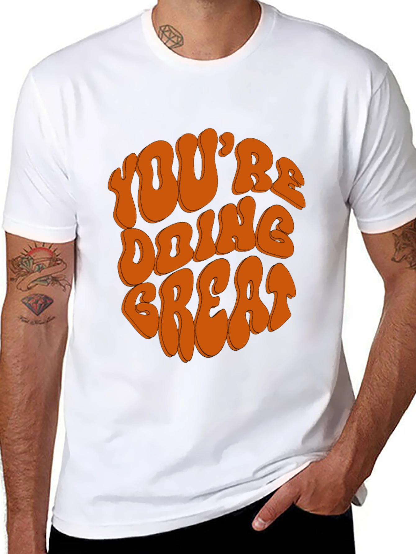 Youre Doing Great Graphic Tee - Retro Black T-Shirt
