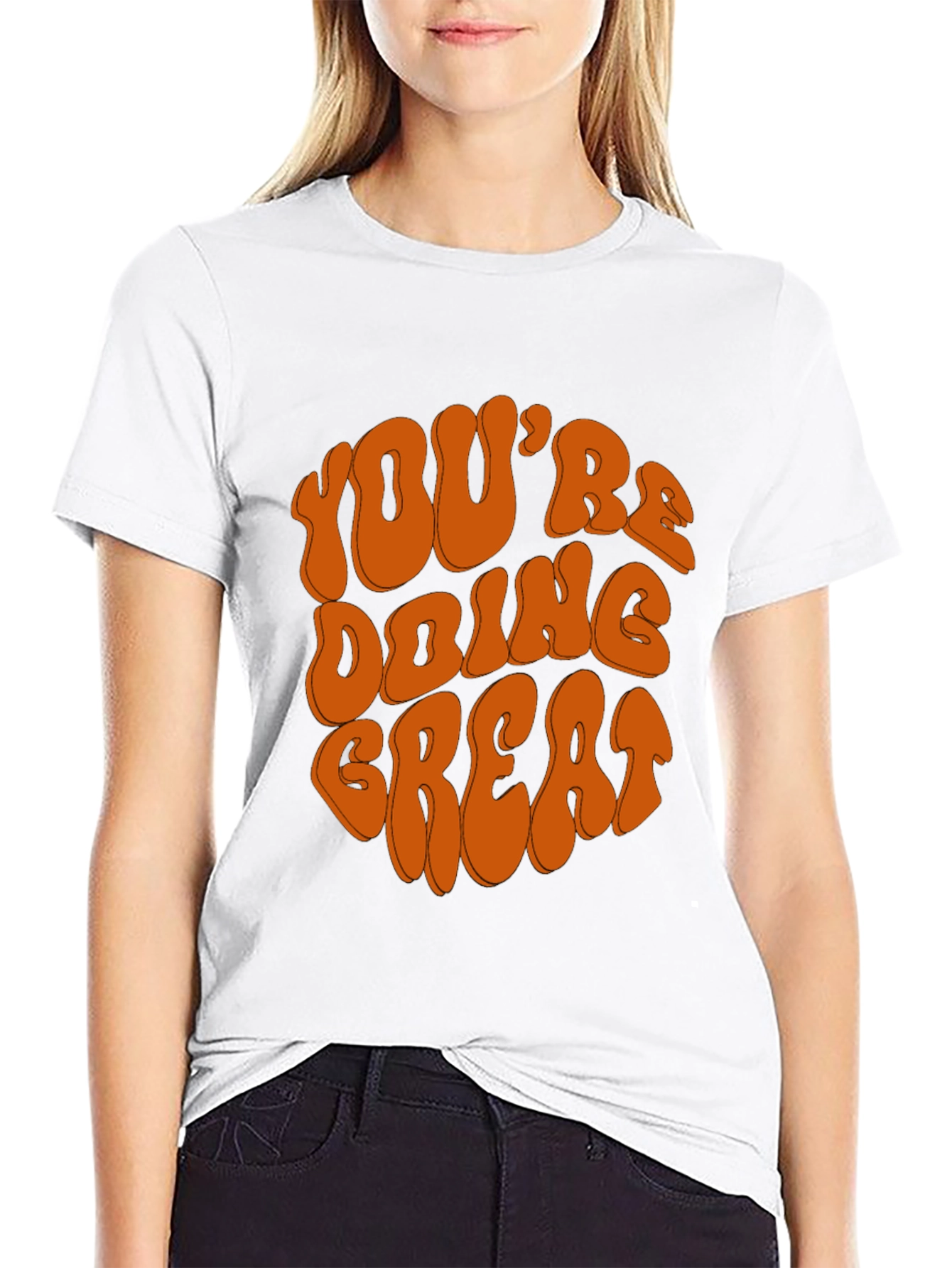 Youre Doing Great Graphic Tee - Retro Black T-Shirt