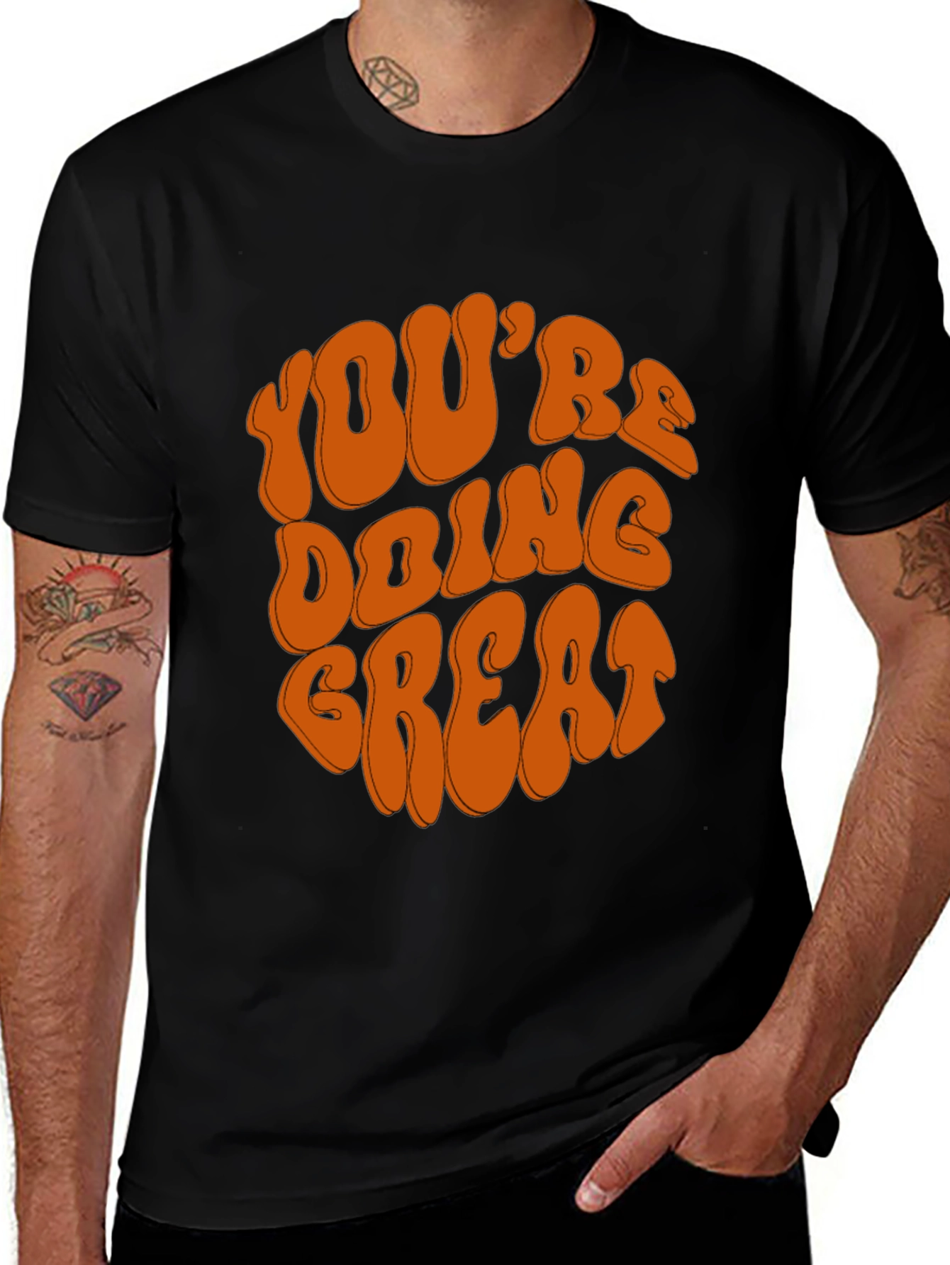 Youre Doing Great Graphic Tee - Retro Black T-Shirt