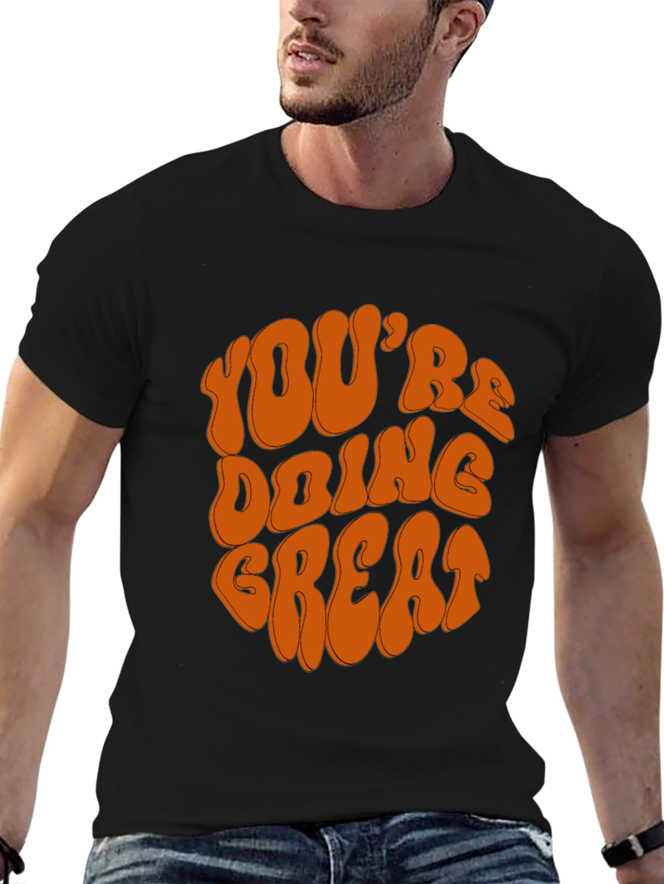 Youre Doing Great Graphic Tee - Retro Black T-Shirt