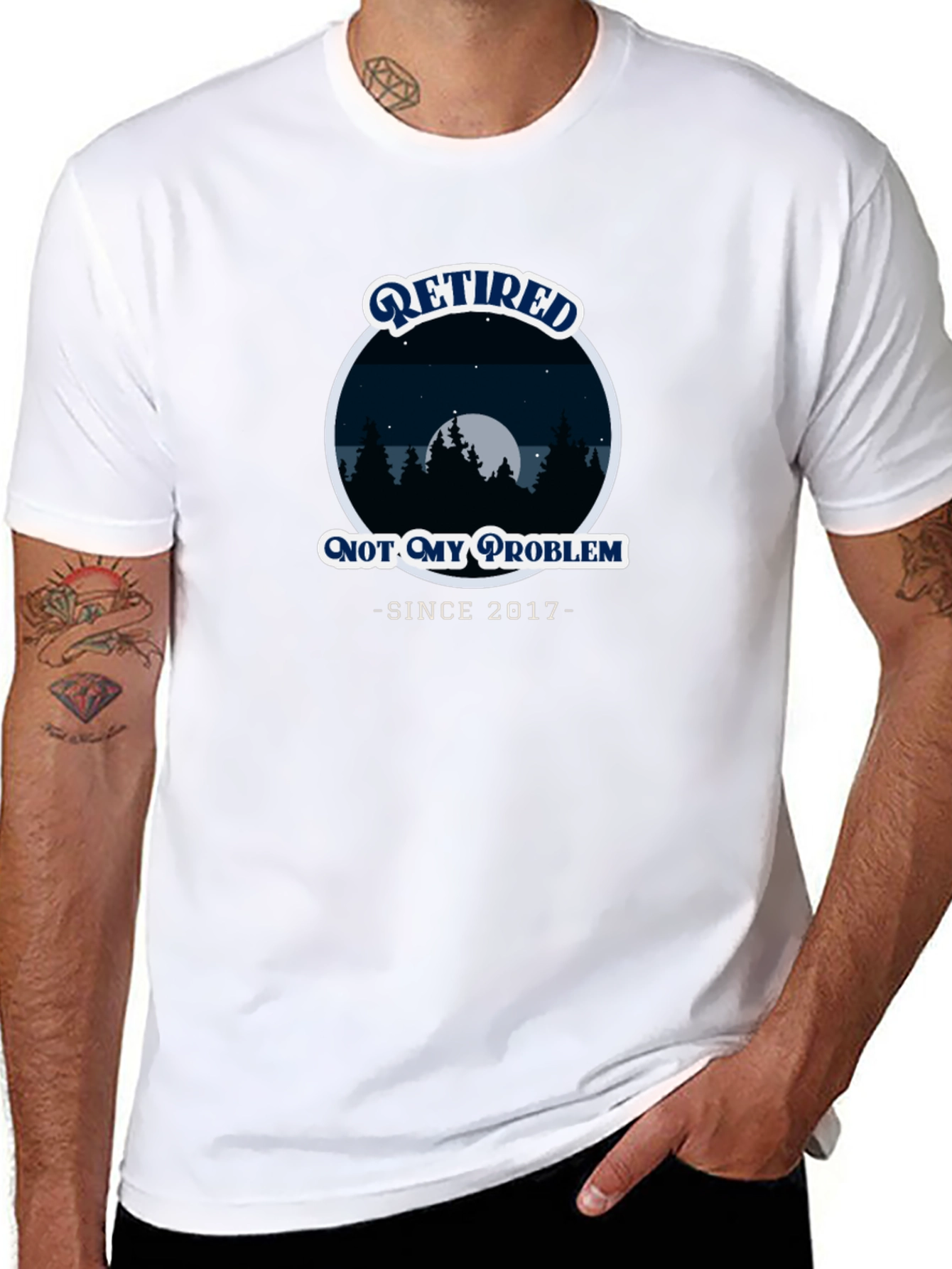 Retired Not My Problem Since 2017 Black T-Shirt