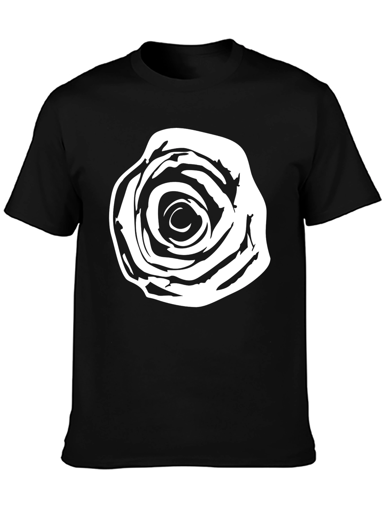 Abstract Rose Graphic Tee - Stylish Black Cotton T-Shirt