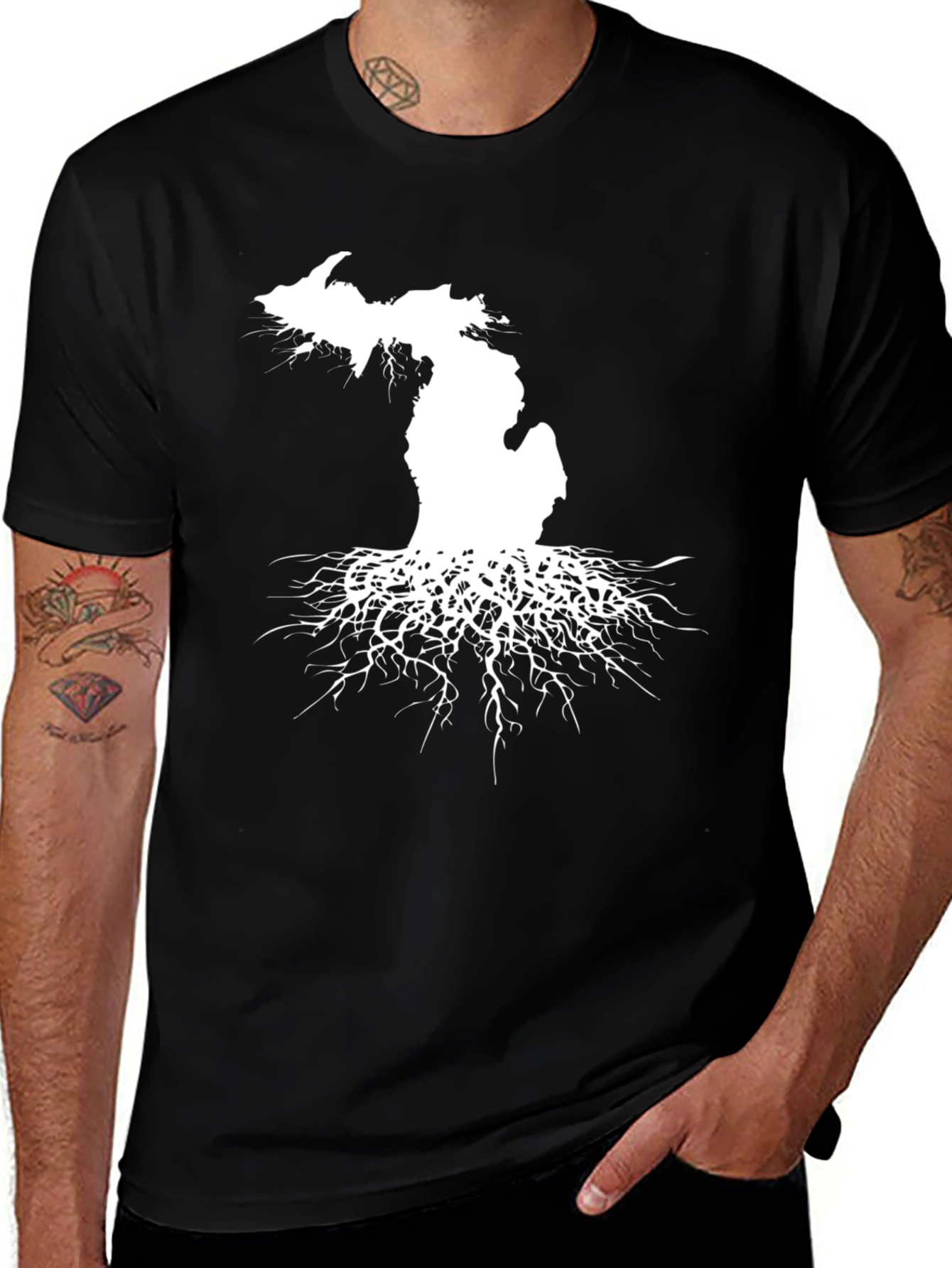 Michigan Roots Graphic Tee - Black