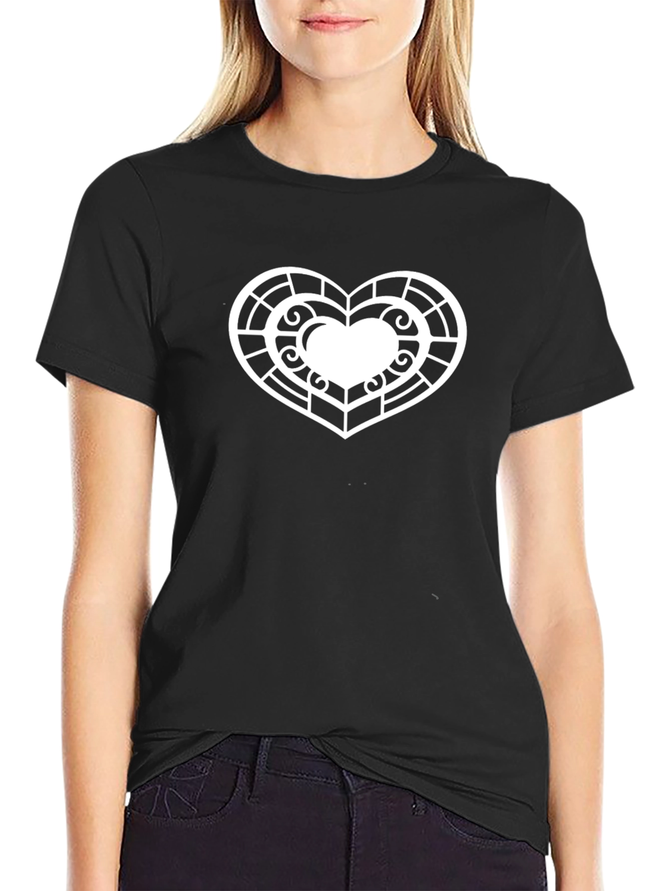 Heart Graphic Tee - Modern Black T-Shirt