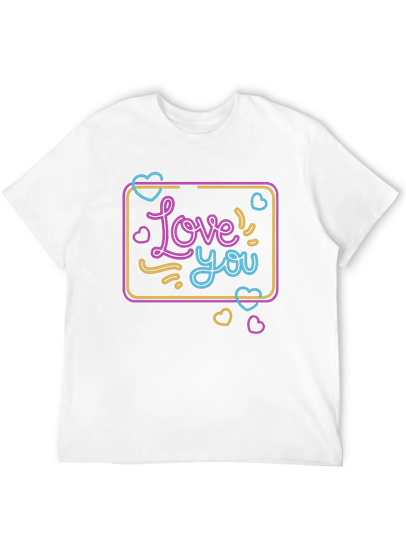 Love You Neon Graphic T-Shirt - Black