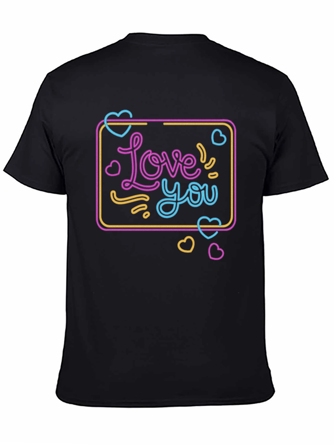 Love You Neon Graphic T-Shirt - Black