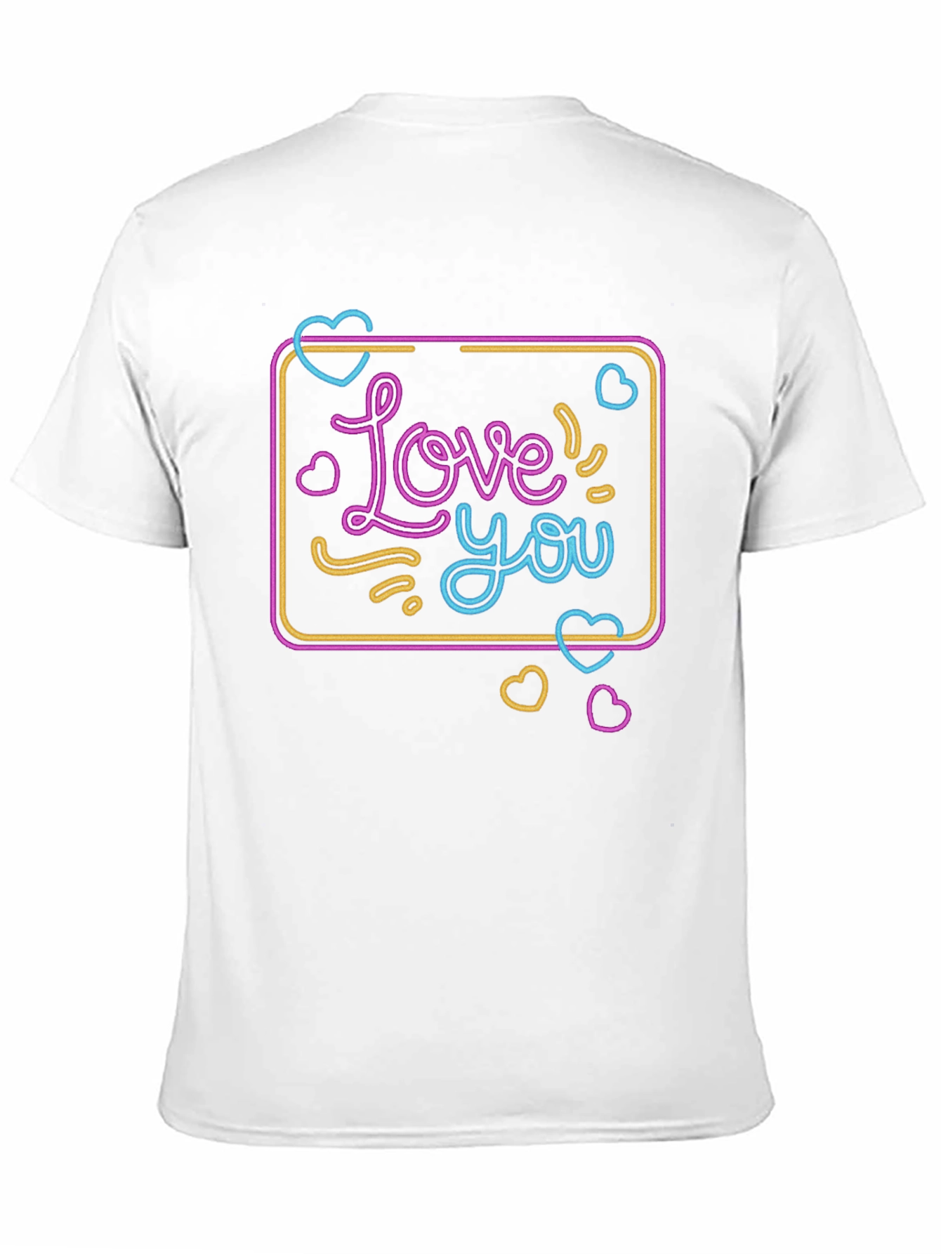 Love You Neon Graphic T-Shirt - Black