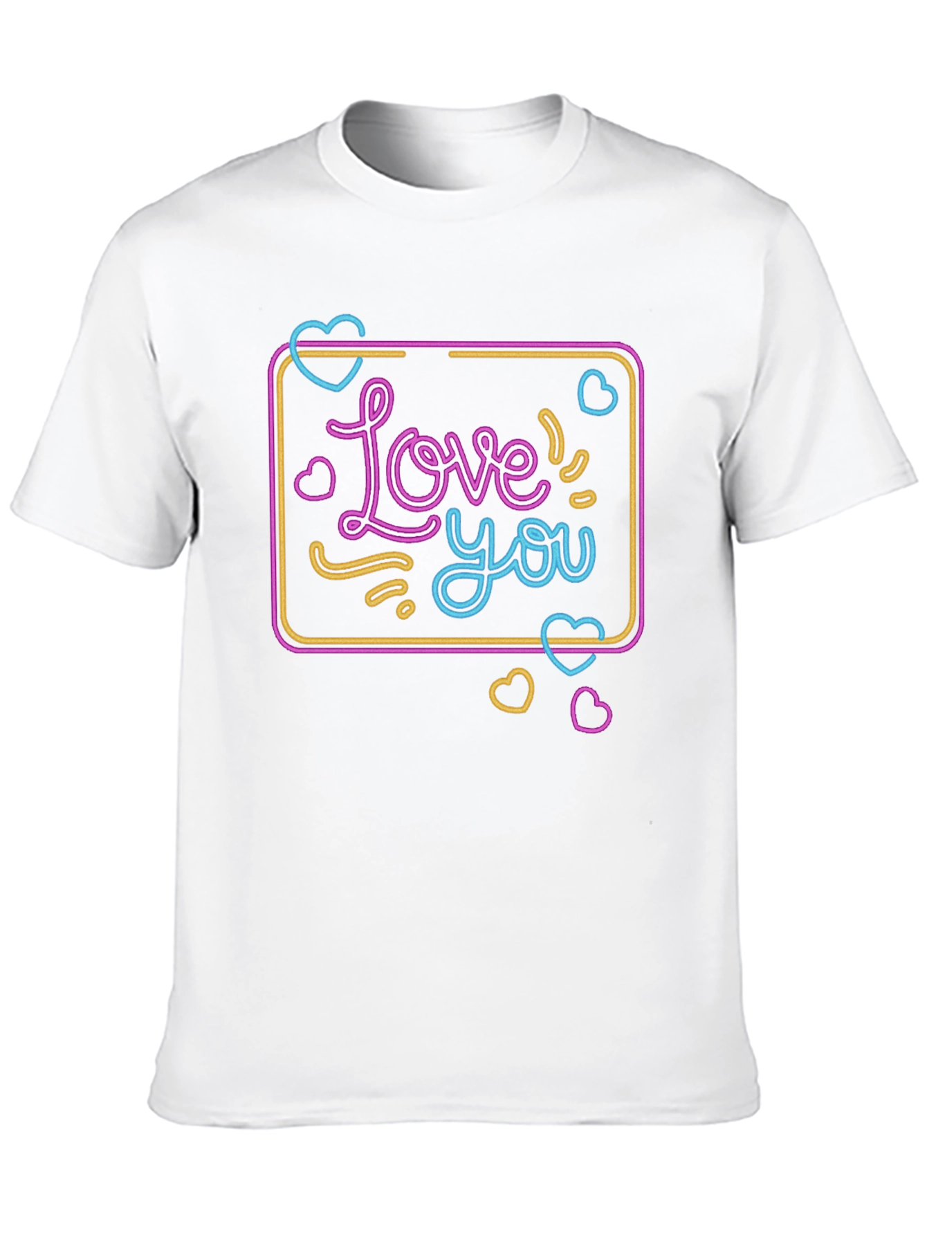 Love You Neon Graphic T-Shirt - Black
