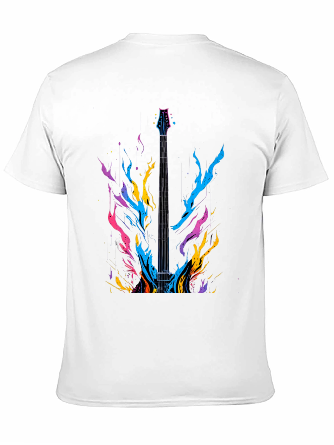 Electric Guitar Flames Graphic T-Shirt - Music Lover Tee