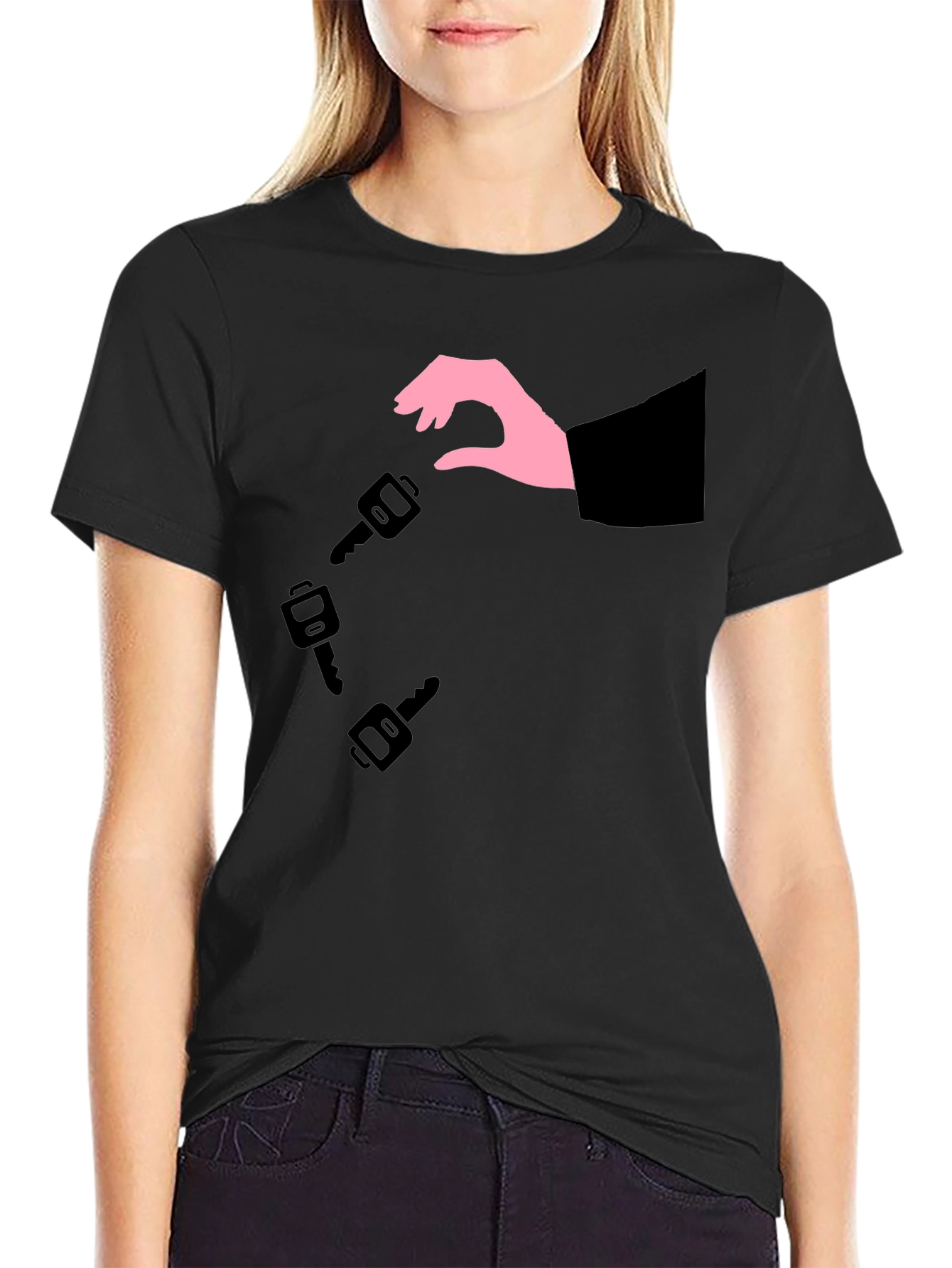 Key Dropping Black T-Shirt - Stylish Graphic Tee