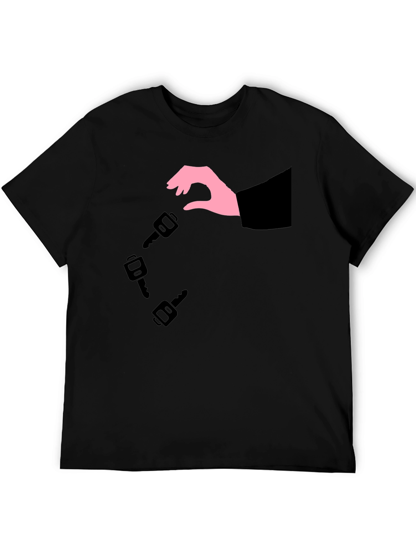 Key Dropping Black T-Shirt - Stylish Graphic Tee
