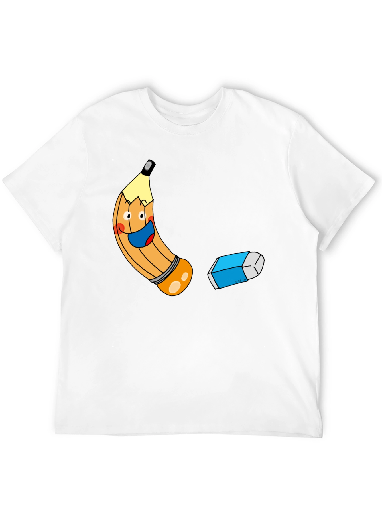 Cartoon Pencil & Eraser Graphic Tee