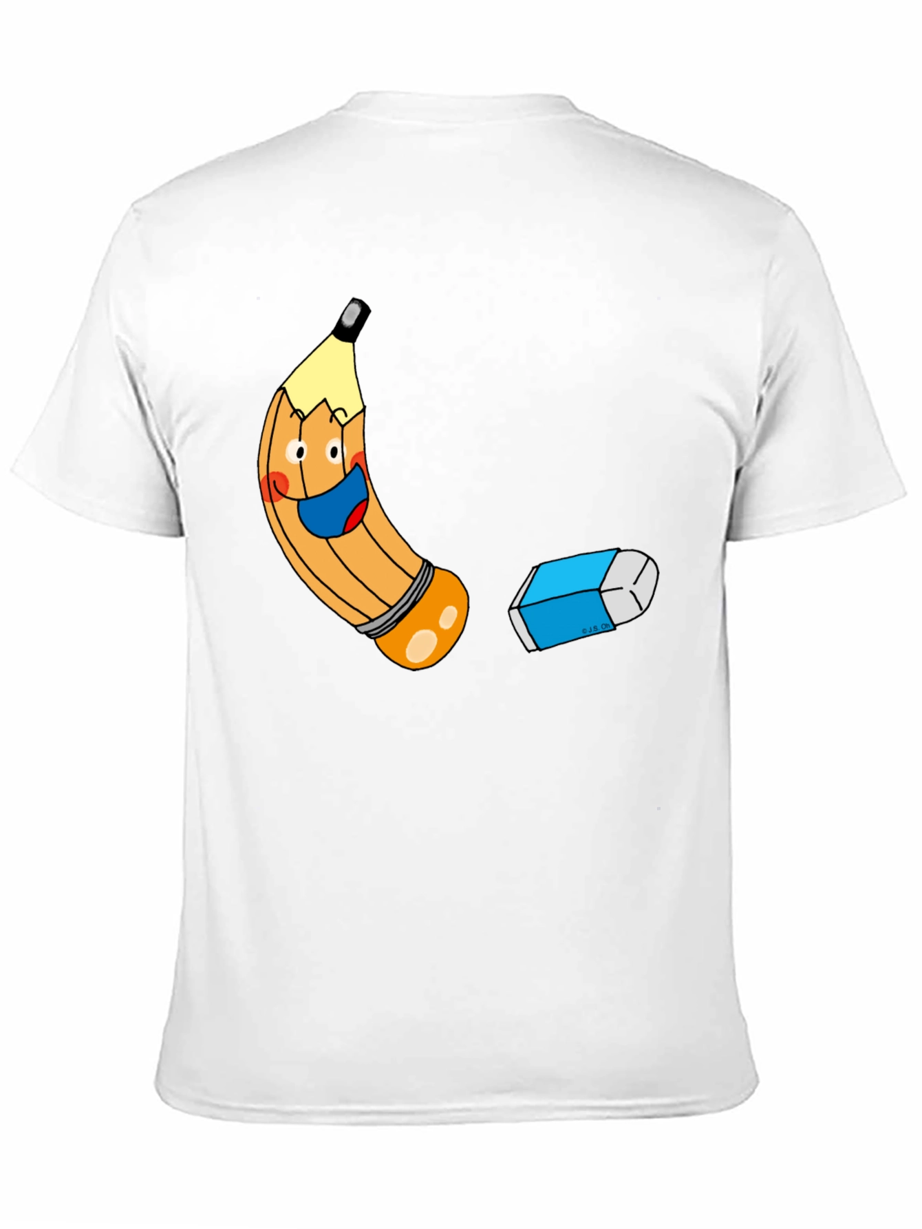 Cartoon Pencil & Eraser Graphic Tee