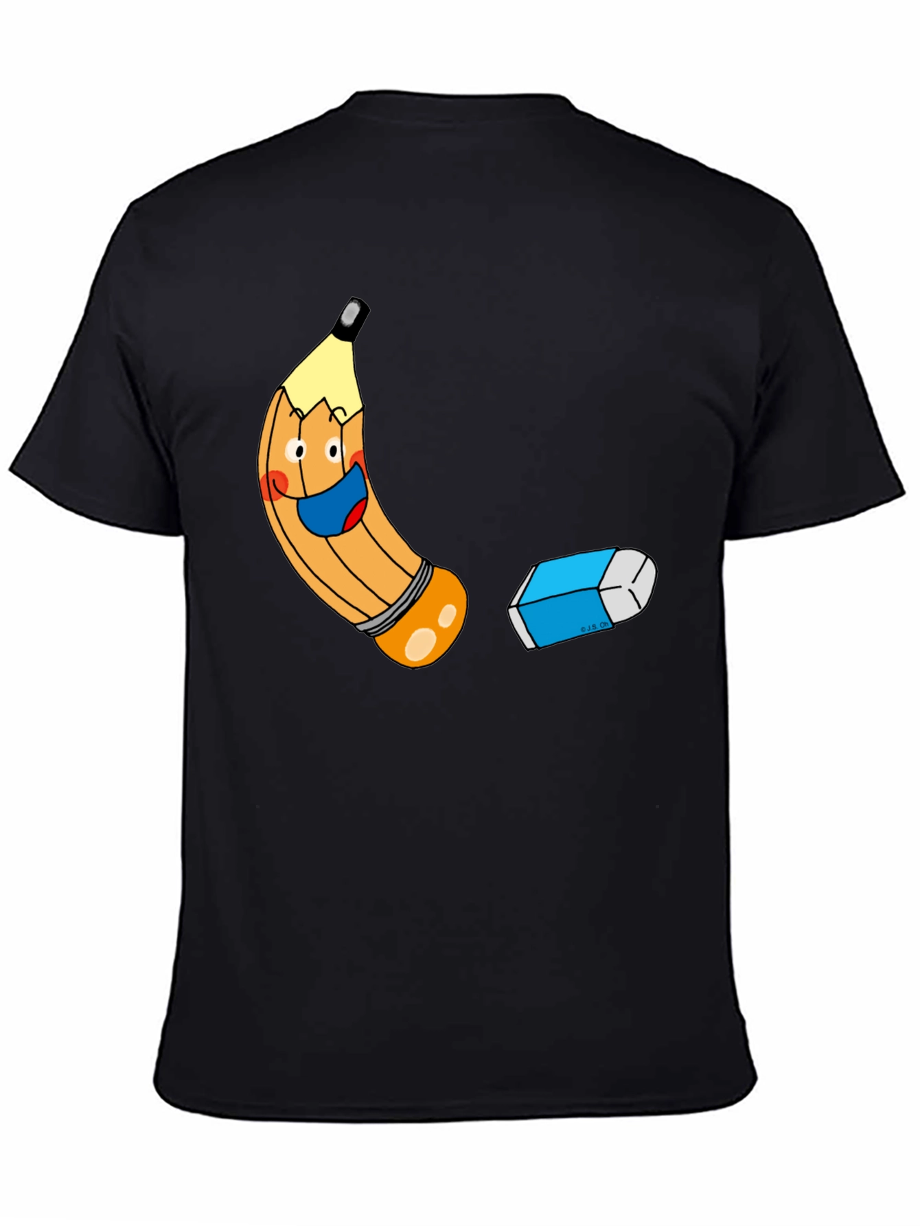 Cartoon Pencil & Eraser Graphic Tee