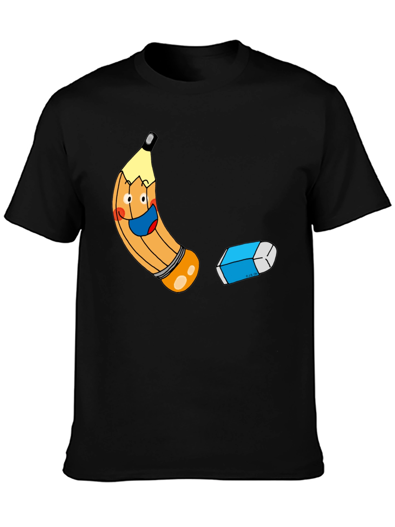 Cartoon Pencil & Eraser Graphic Tee