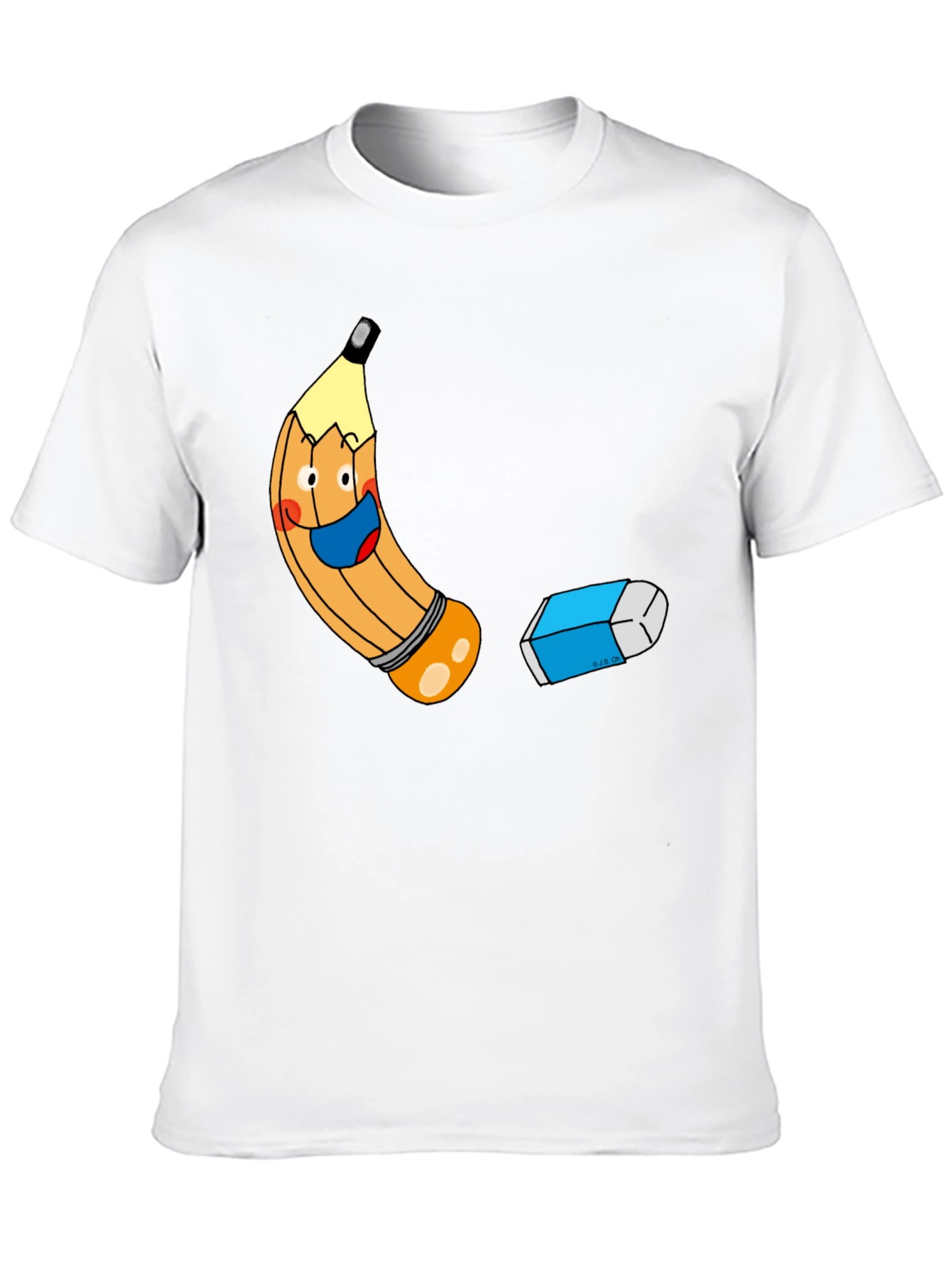Cartoon Pencil & Eraser Graphic Tee