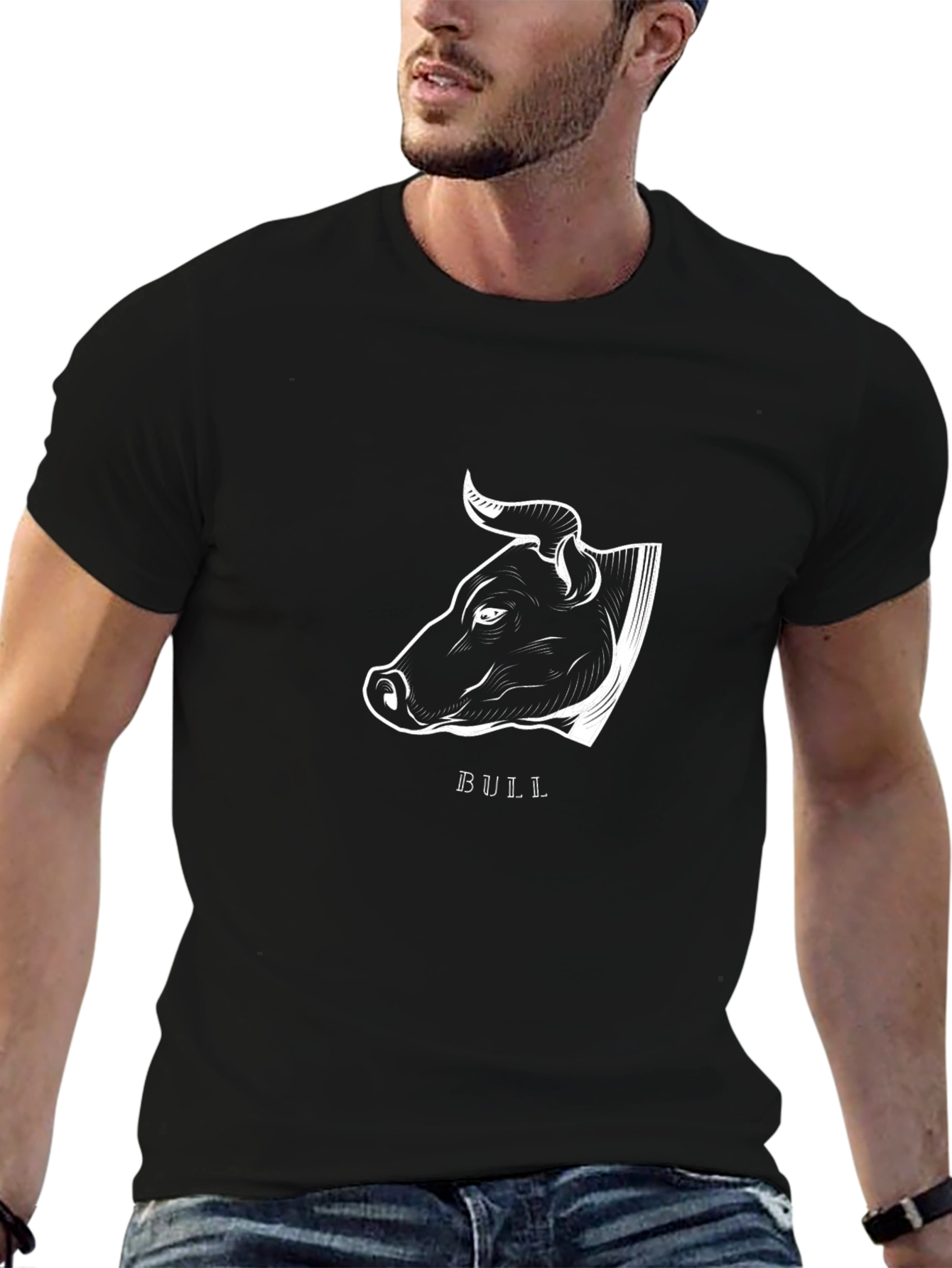 Bull Graphic Print Crew Neck T-Shirt