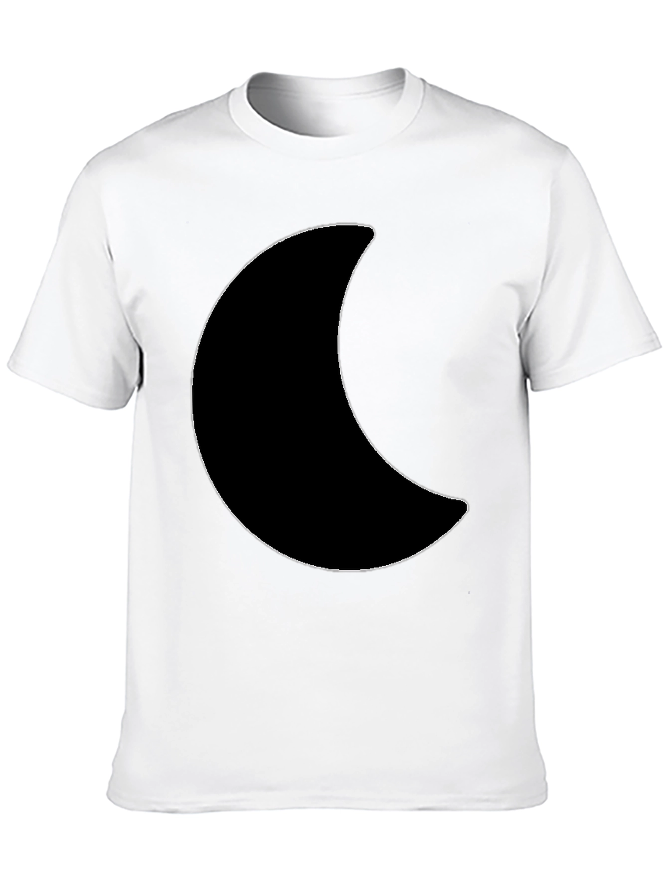 Crescent Moon Graphic Tee - Black Cotton T-Shirt