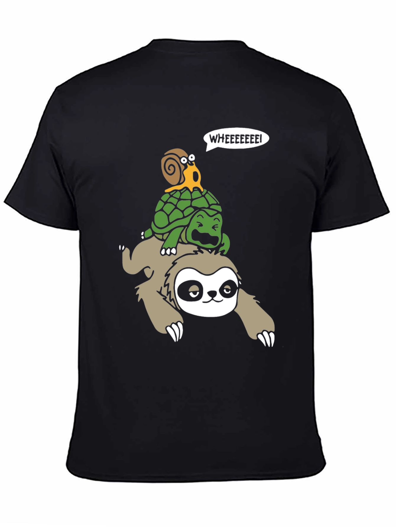 Sloth Turtle & Snail Cartoon Graphic T-Shirt