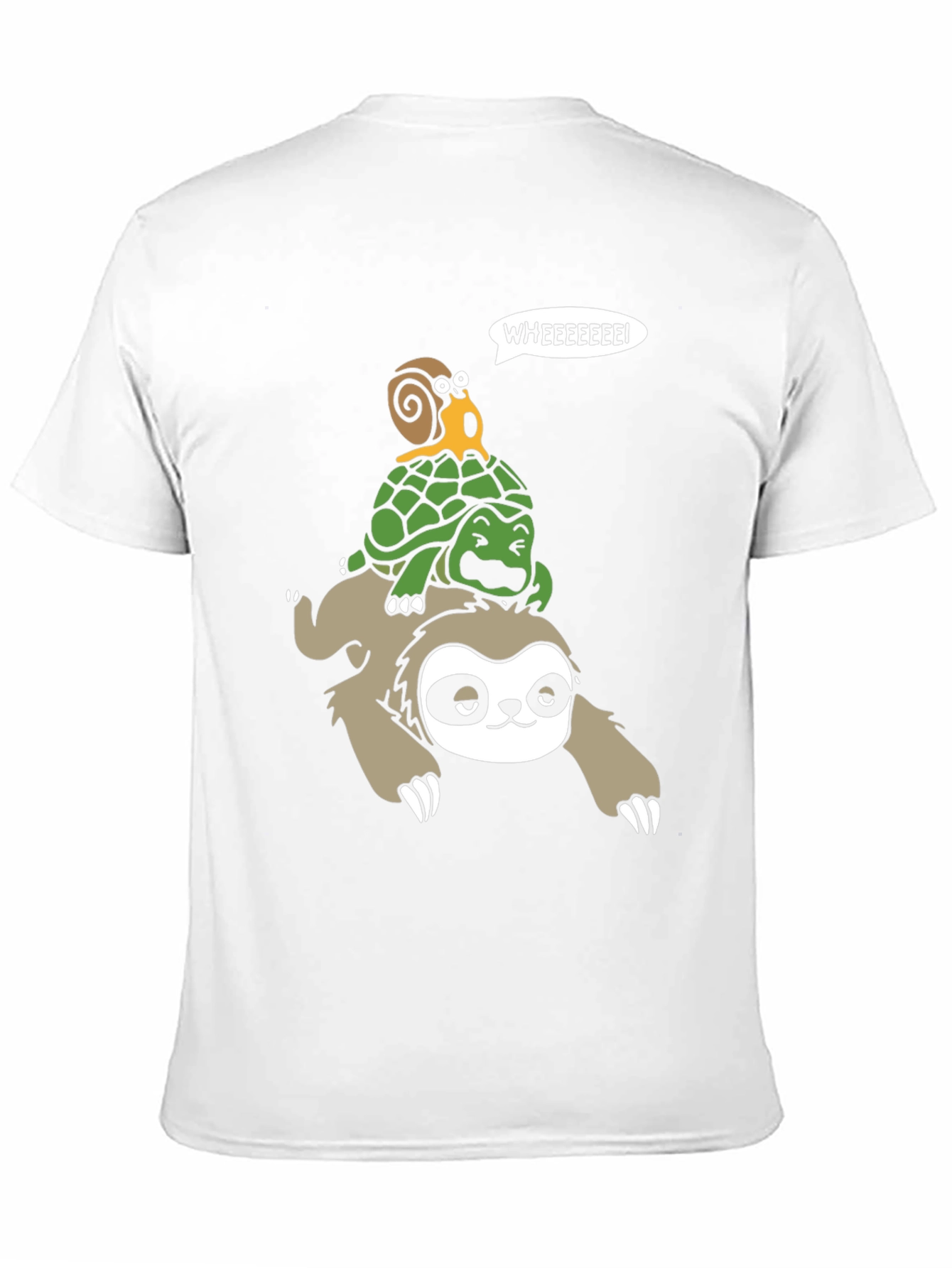 Sloth Turtle & Snail Cartoon Graphic T-Shirt