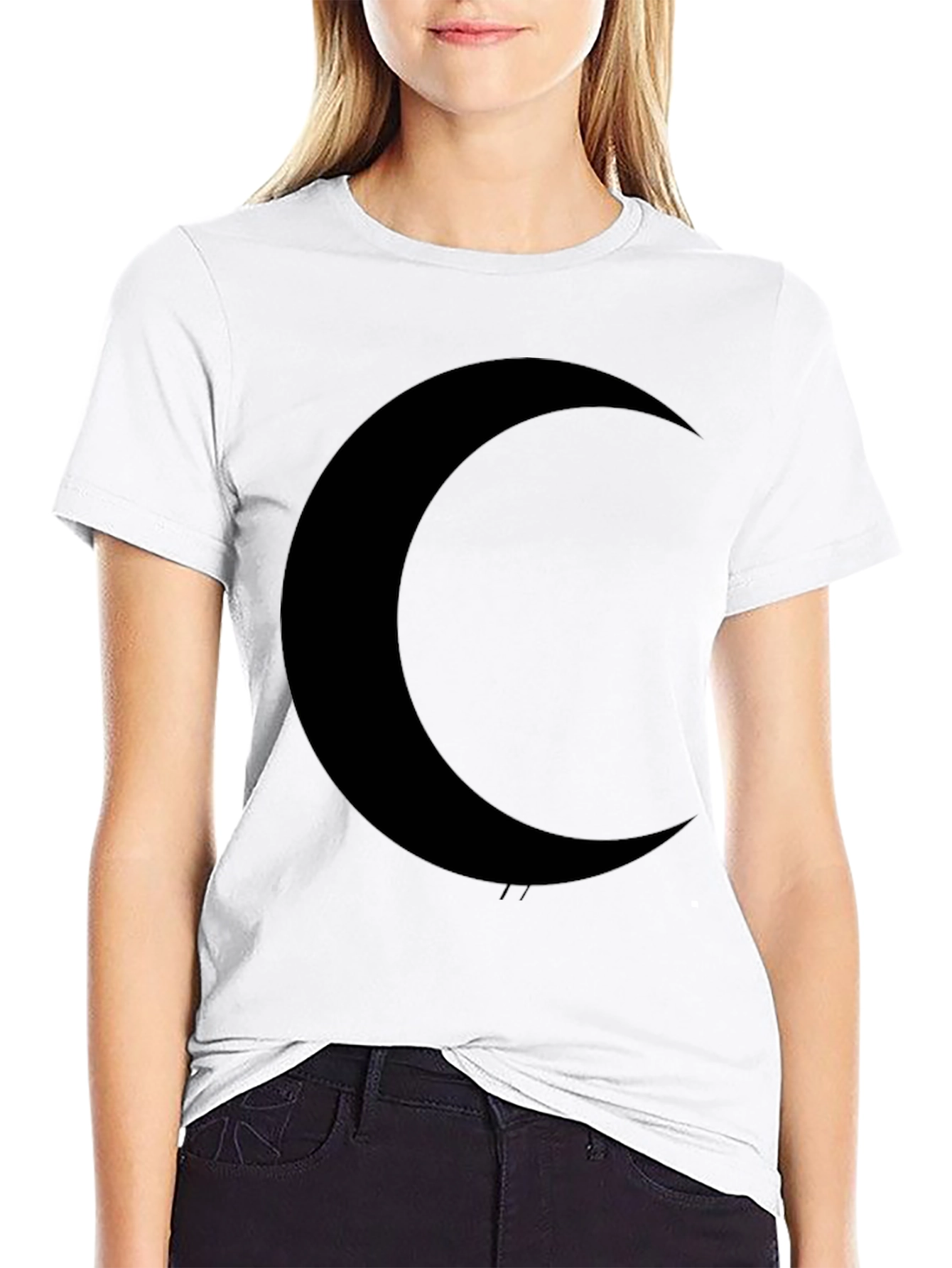 Crescent Moon Black T-Shirt - Dark Aesthetic Tee
