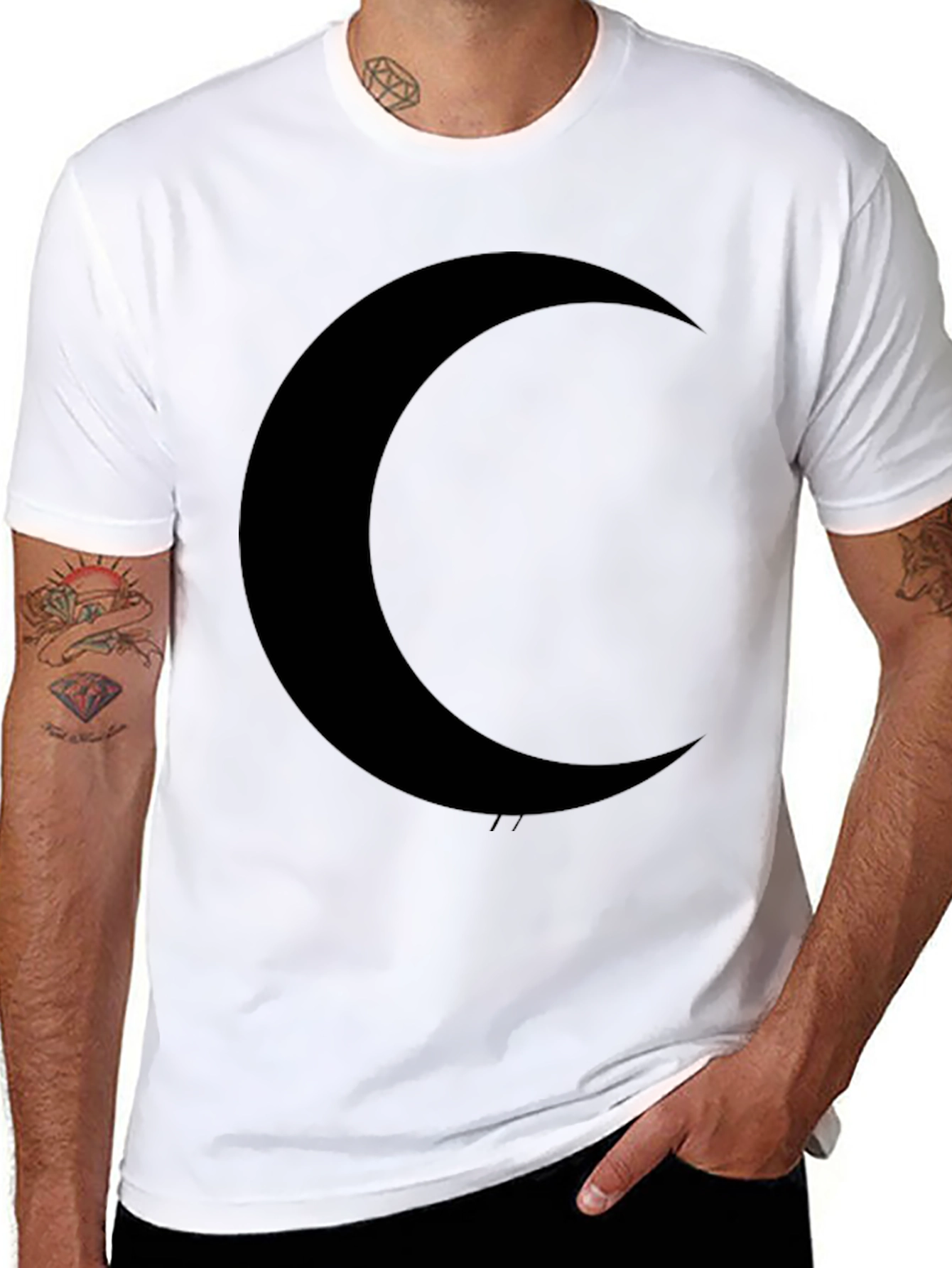 Crescent Moon Black T-Shirt - Dark Aesthetic Tee
