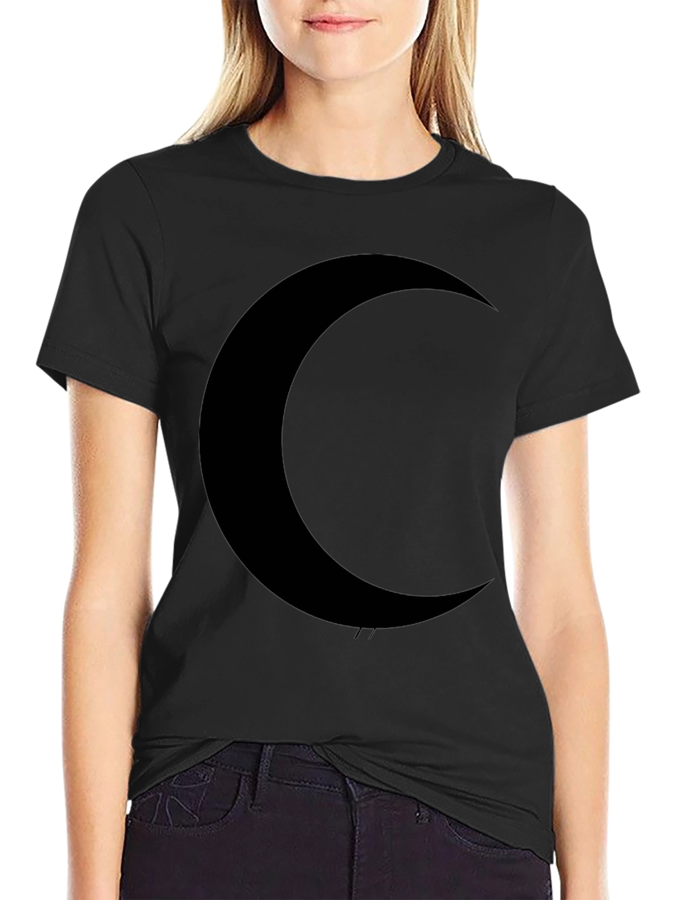 Crescent Moon Black T-Shirt - Dark Aesthetic Tee