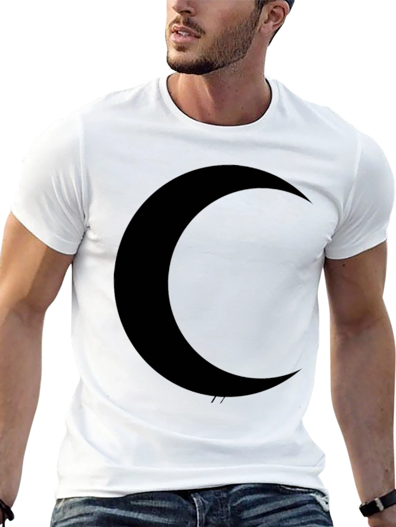 Crescent Moon Black T-Shirt - Dark Aesthetic Tee
