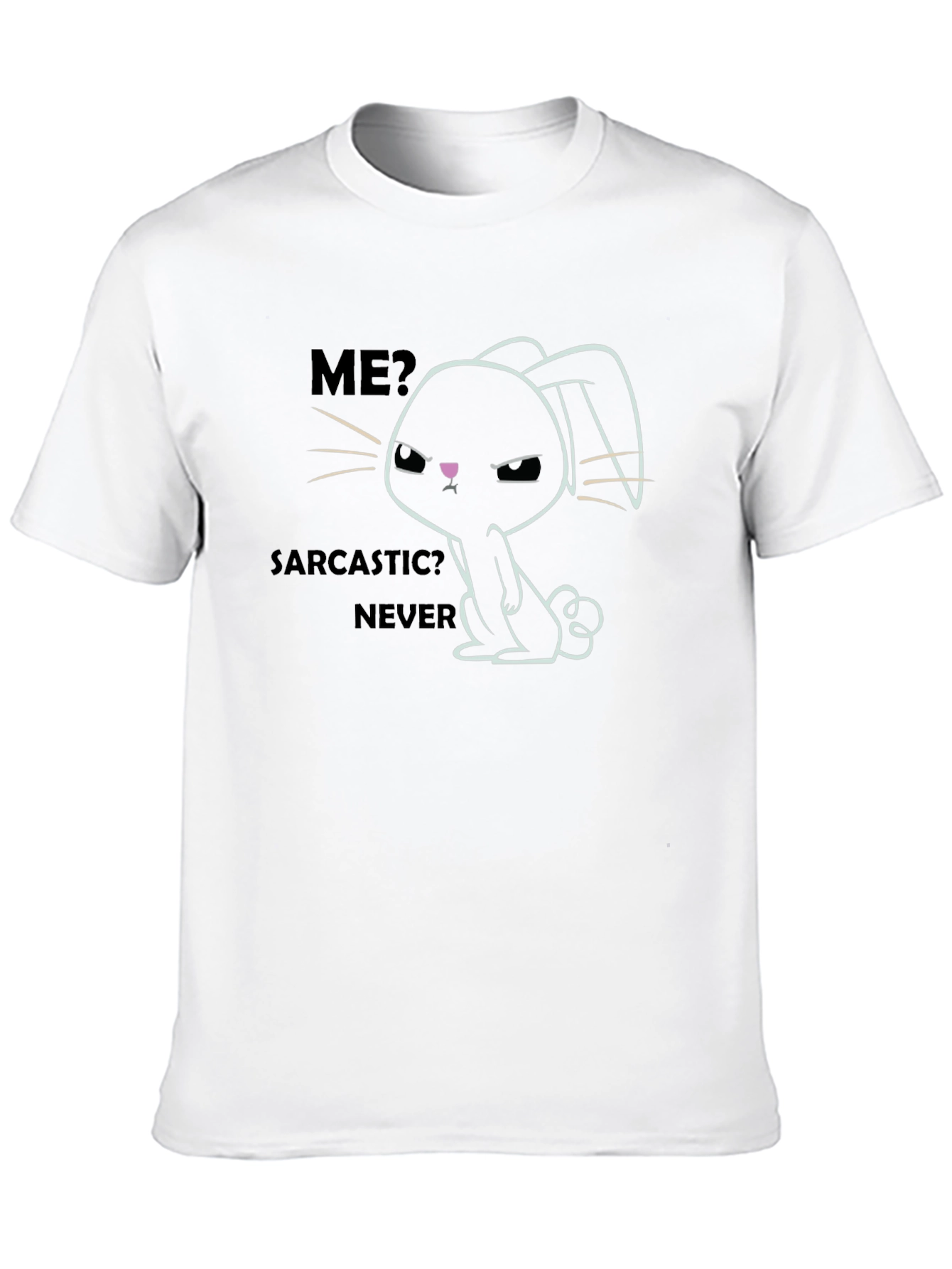 Sarcastic Bunny Graphic T-Shirt - Unisex Black Cotton Tee