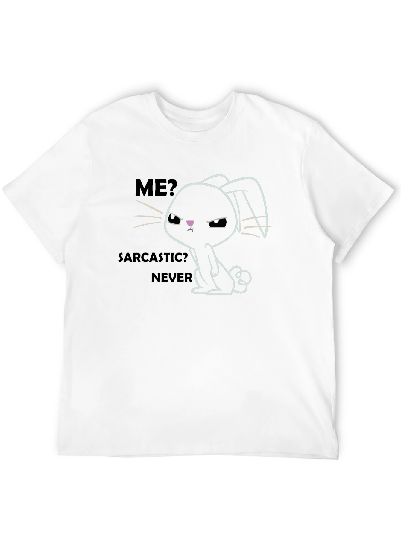 Sarcastic Bunny Graphic T-Shirt - Unisex Black Cotton Tee
