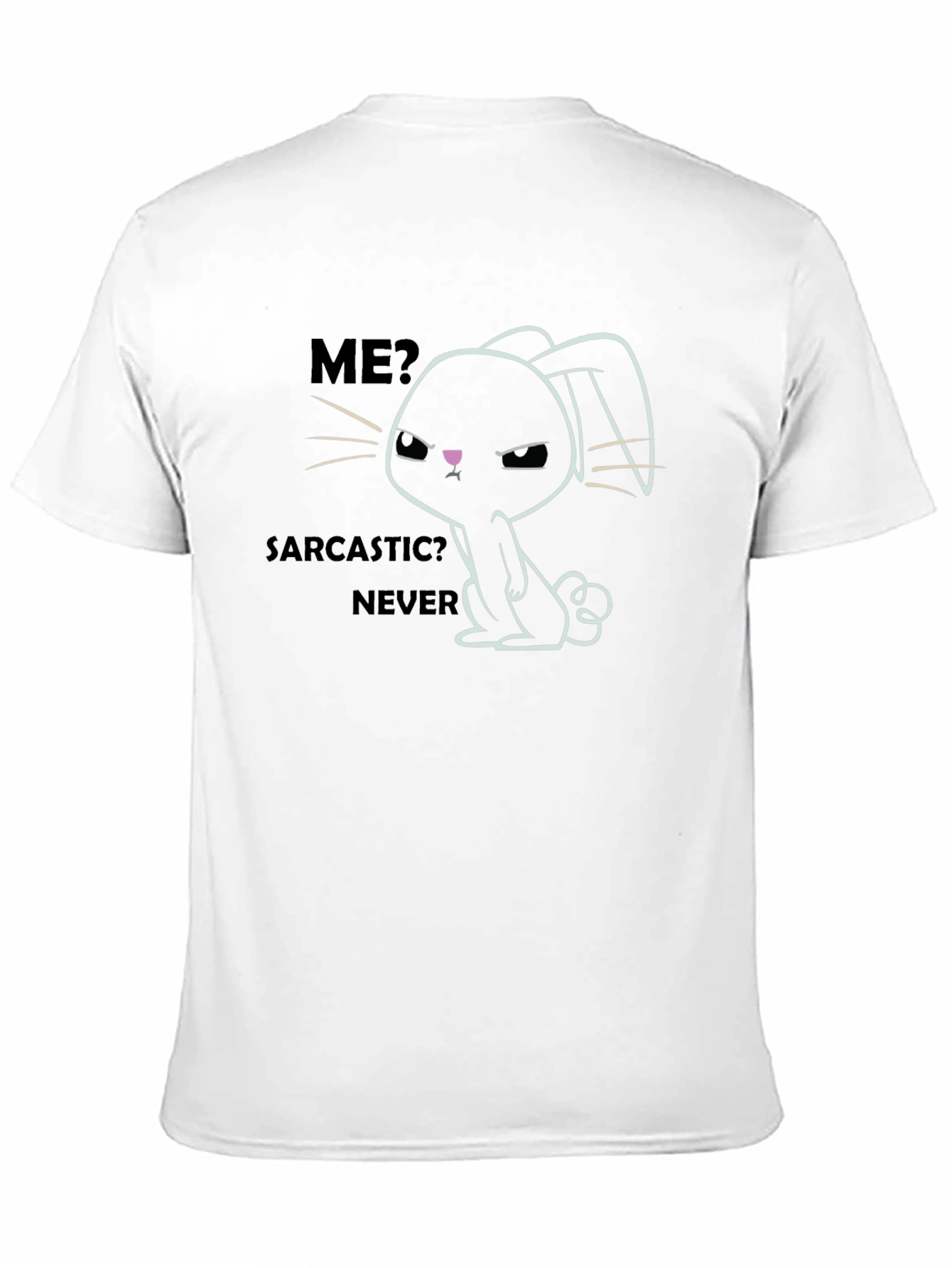 Sarcastic Bunny Graphic T-Shirt - Unisex Black Cotton Tee