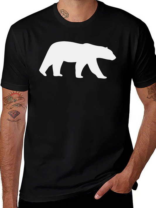 Bear Silhouette Graphic Tee - Black