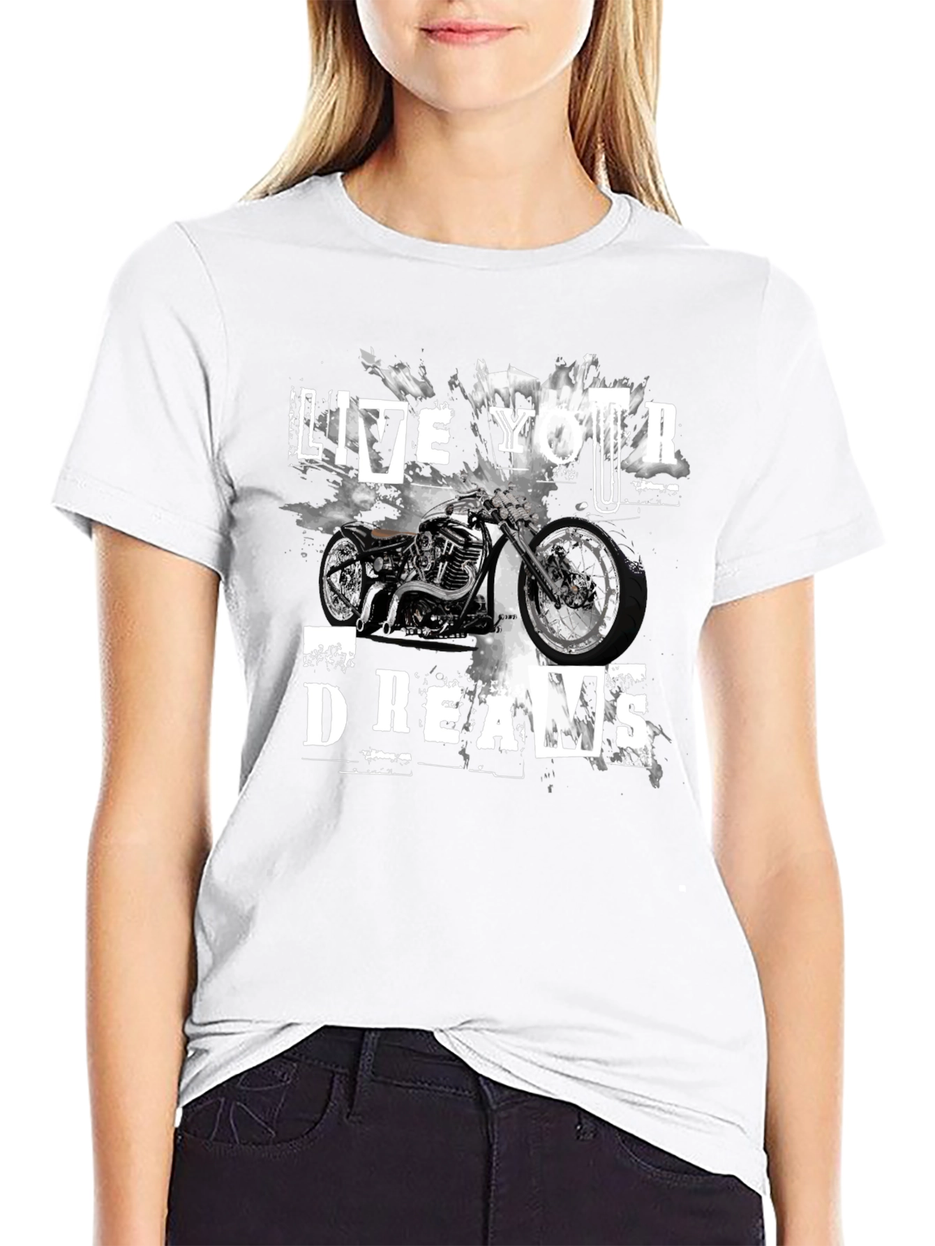 Live Your Dreams Graphic Tee - Motorcycle T-Shirt
