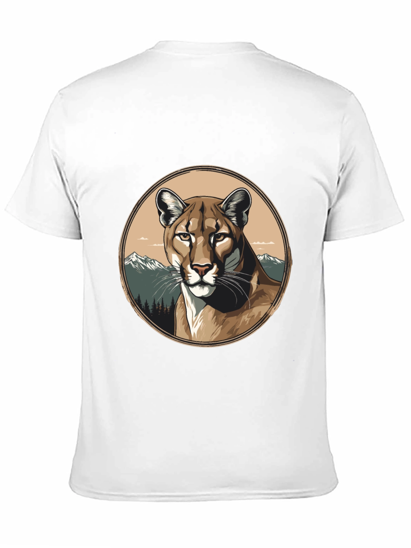 Mountain Lion Graphic Tee - Premium Black T-Shirt